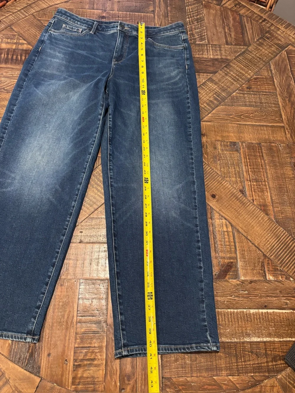 NYDJ JEMMA BARREL JEAN SIZE 12 MID WASH GREAT CONDITION